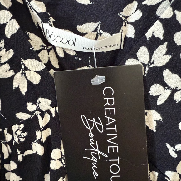 NWT BE COOL Black and White Floral Maxi Dress - Picture 3 of 3